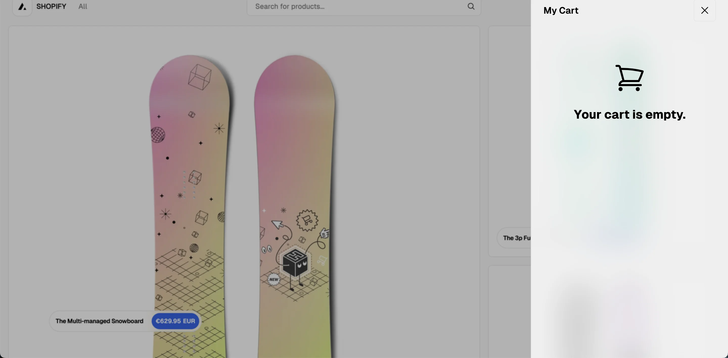Screenshot 1 di E-commerce con tema custom Shopify